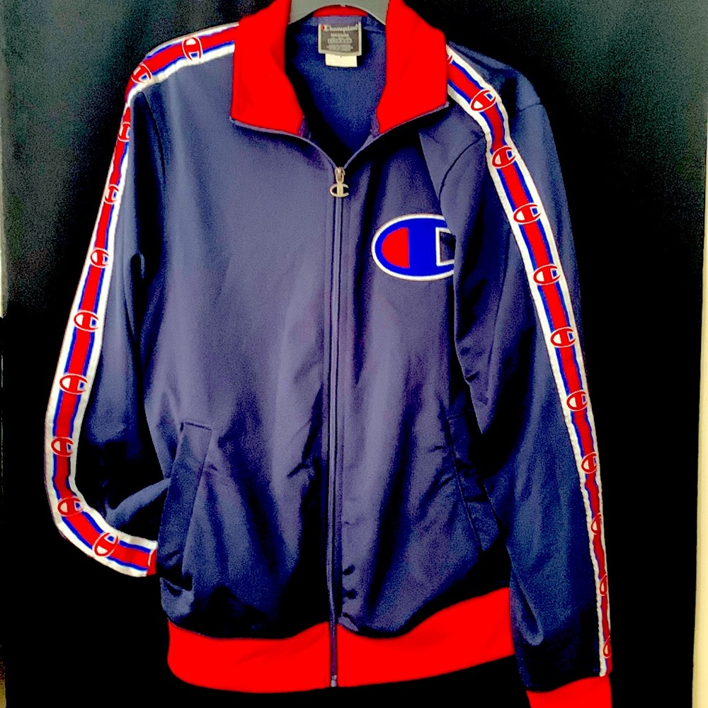 Champion Navy Tape Trim Track Jacket